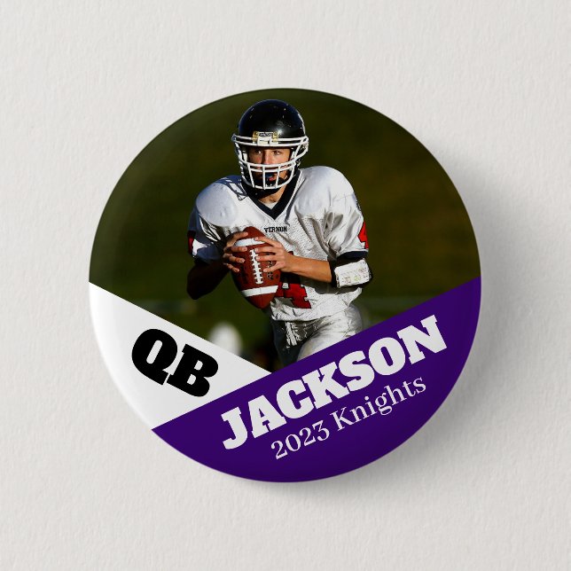 Custom photo sports button / pin football (Front)