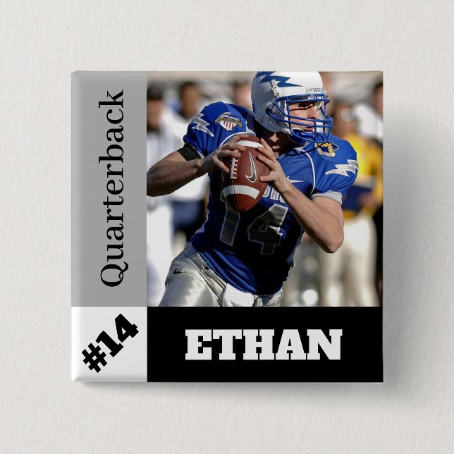 Custom photo sports button / pin football (Front)