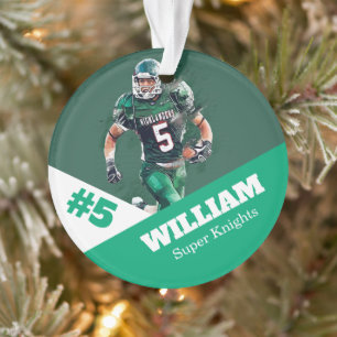Custom photo sports button / pin football ornament