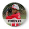 Custom photo sports button / pin with name & #