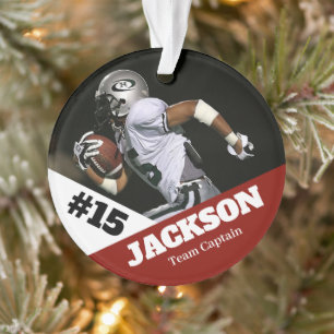 Custom photo sports keepsake ornament football