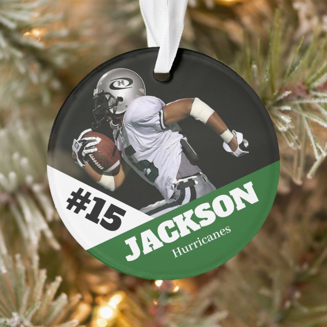 Custom photo sports keepsake ornament football (Tree)