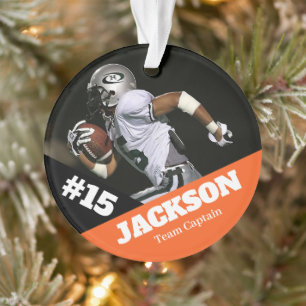 Custom photo sports keepsake ornament football