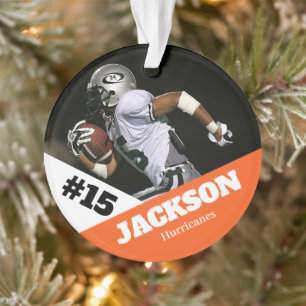 Custom photo sports keepsake ornament football