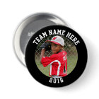 Custom Photo Sports pin / button with team name