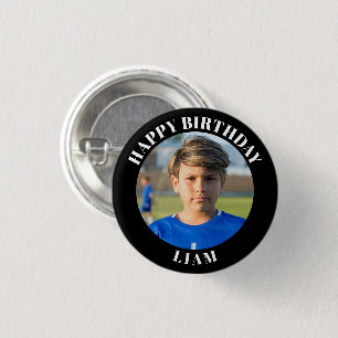 Custom Photo Sports pin / button with team name