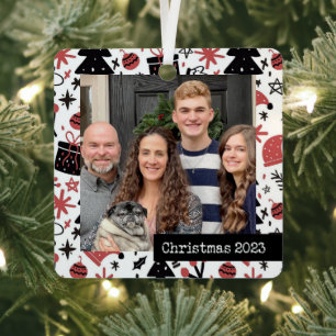 Custom photo square artsy keepsake ornament 