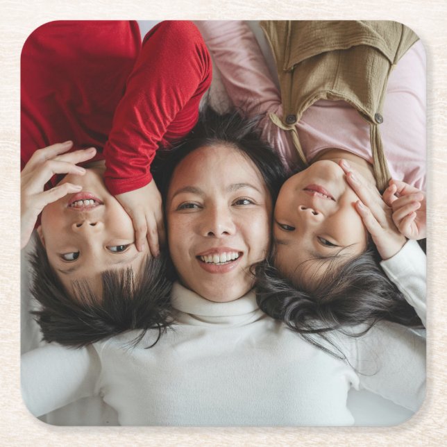 Custom Photo  Square Paper Coaster (Front)