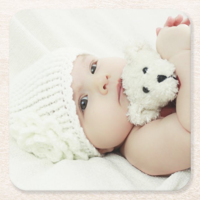 Custom Photo Square Paper Coaster (Front)