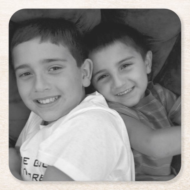 Custom Photo Square Paper Coaster (Front)