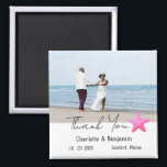 Custom Photo Starfish Beach Wedding Favour  Magnet<br><div class="desc">Custom Photo Starfish Beach Wedding Favour magnet features starfish , text & wedding couple photo template. A perfect wedding favour gift for your guests. It will match the wedding theme like beach, tropical, coastal, Hawaii or destinations wedding. Please click on the personalise button to customise it with your text or...</div>