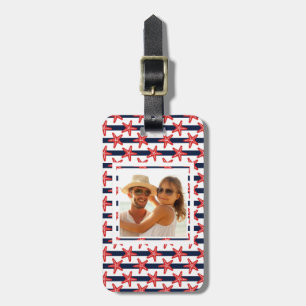 Custom Photo Stars And Stripes Pattern Luggage Tag