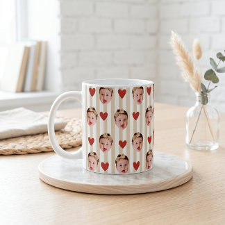 Custom Photo Stripe Cup | Baby Face Cute