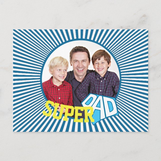 Custom Photo Super Dad Comic Book Postcard (Front)