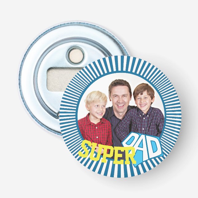Custom Photo Super Dad Comic Bottle Opener (Front)