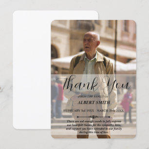 Custom Photo Sympathy Thank You Card