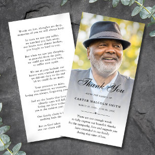 Custom Photo Sympathy Thank You Remembrance Card