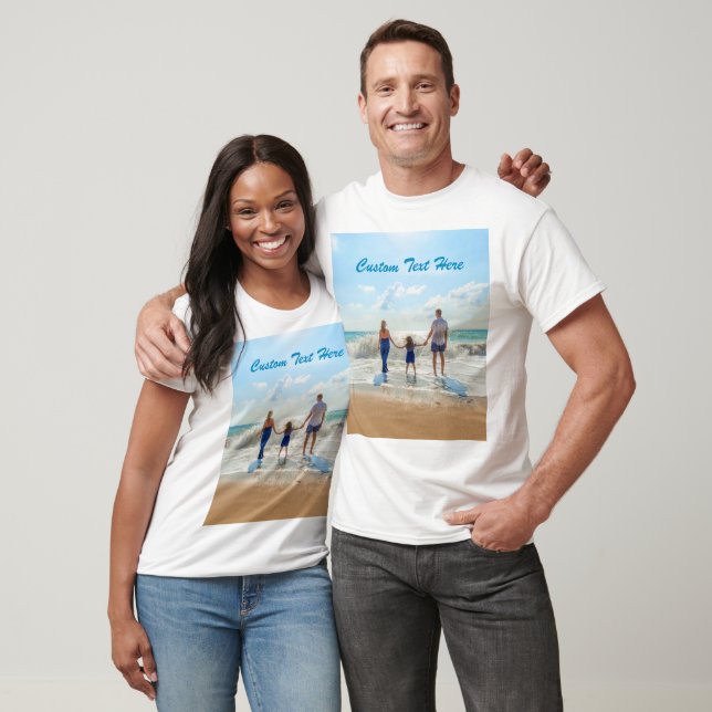 Custom Photo T-Shirt Gift with Your Photo and Text (Unisex)