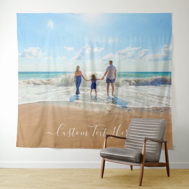 Custom Photo Tapestry Gift Your Photos and Text (In Situ (Horizontal))