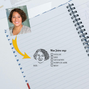 Custom Photo Teacher Review Rubber Stamp