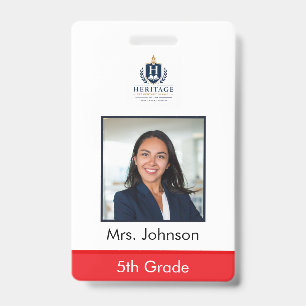 Custom Photo Teacher School ID Badge