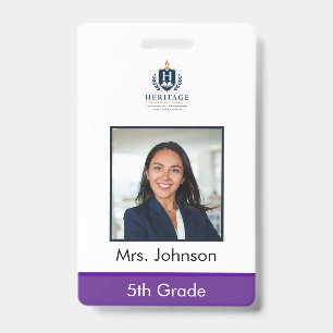 Custom Photo Teacher School ID Badge
