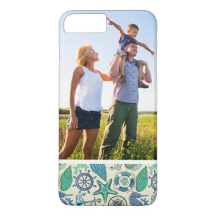 Custom Photo Teal Sea Animals Pattern iPhone 8 Plus/7 Plus Case