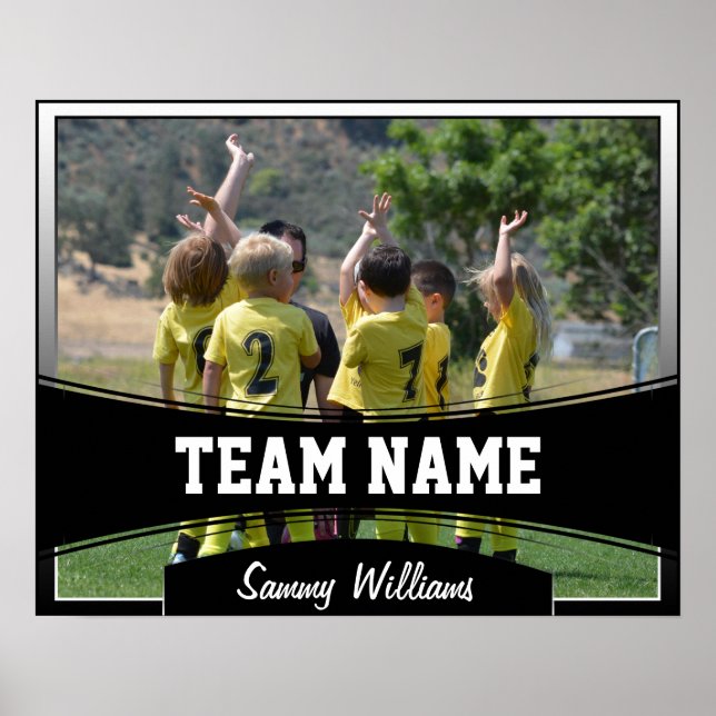 Custom Photo, Team Name and Player Name Sports Pos Poster (Front)