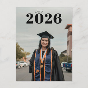 Custom Photo Template And Graduation Year Text Postcard