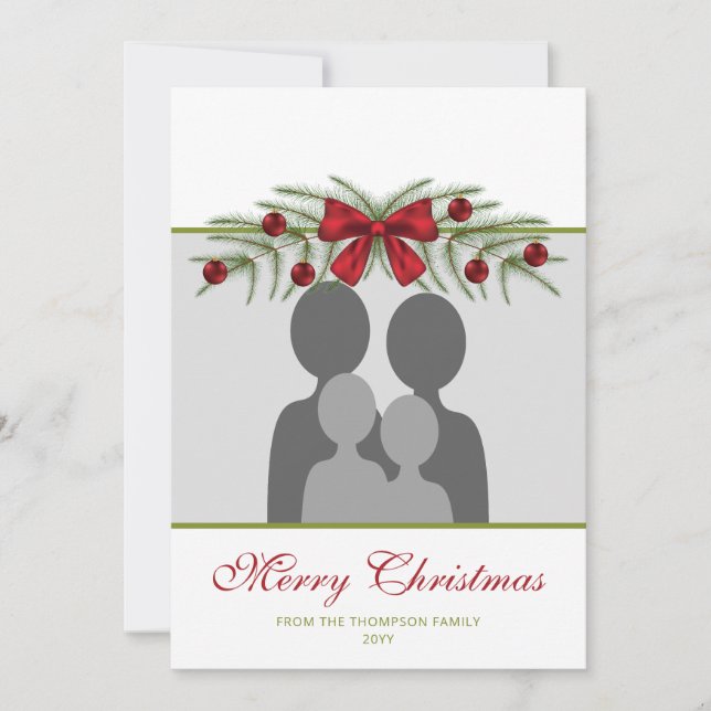Custom Photo Template With Christmas Garland (Front)