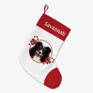 Custom Photo Templates With Candy Canes And Name Small Christmas Stocking