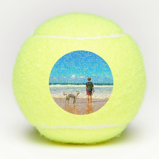 Custom Photo Tennis Balls Your Photos with Pet (Front)