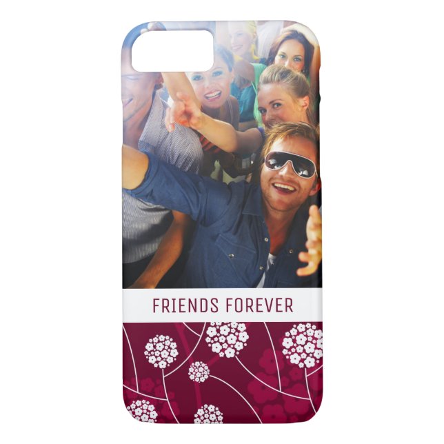 Custom Photo & Text Abstract floral pattern Case-Mate iPhone Case (Back)