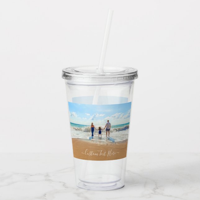 Custom Photo Text Acrylic Tumbler Your Photos (Back)