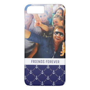 Custom Photo & Text Anchor pattern iPhone 8 Plus/7 Plus Case