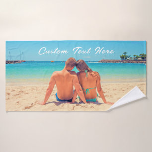 Custom Photo Text Bath Towels Your Love Photos