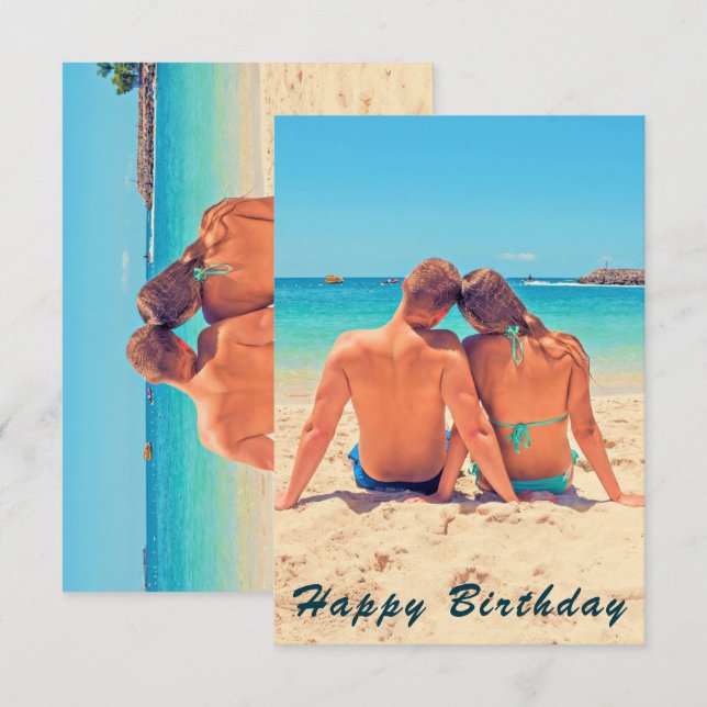 Custom Photo Text Birthday Card Your Own Design (Front/Back)