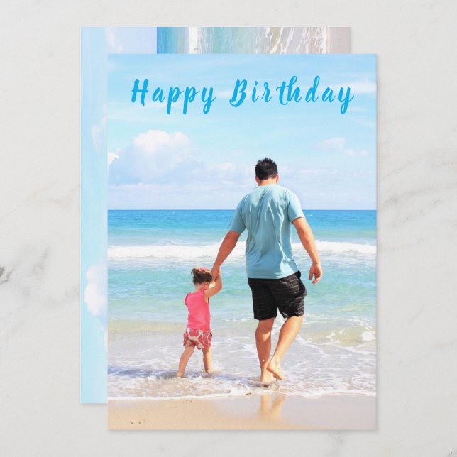 Custom Photo Text Birthday Card Your Photos (Front/Back)