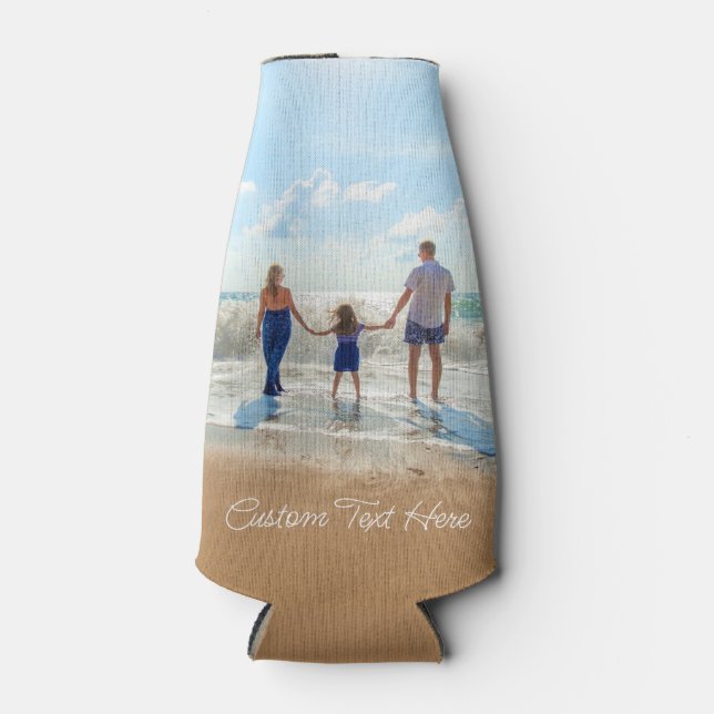 Custom Photo Text Bottle Cooler Your Own Design   (Front)