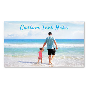 Custom Photo Text Business Card Magnet Your Photos