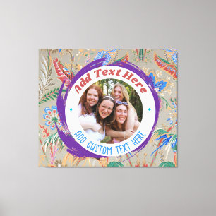 Custom Photo Text Canvas Print FullyEditable Large