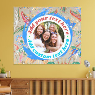Custom Photo Text Canvas Print FullyEditable Large