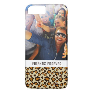 Custom Photo & Text Cheetah skin pattern iPhone 8 Plus/7 Plus Case