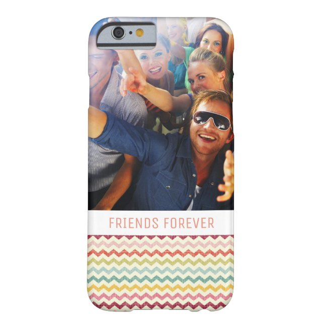 Custom Photo & Text Chevron Pattern 4 Case-Mate iPhone Case (Back)