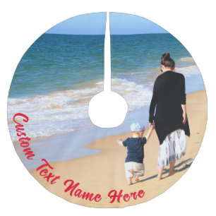 Custom Photo Text Christmas Tree Skirt Your Photos