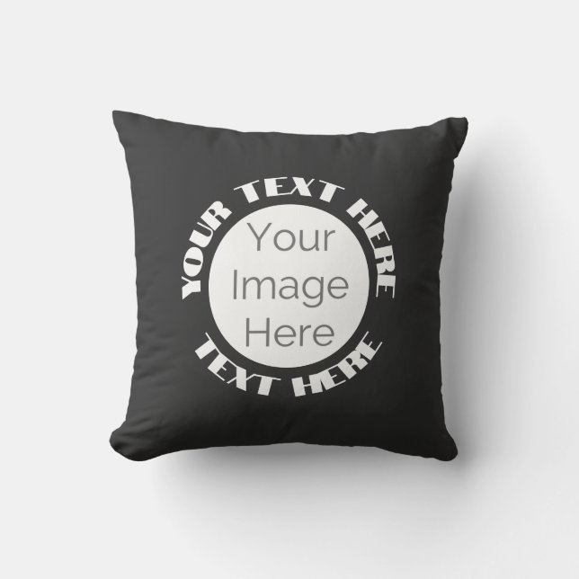 Custom Photo & Text Circle Design Square  Cushion (Front)