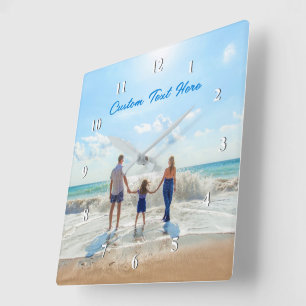 Custom Photo Text Clock Your Family Photos Gift