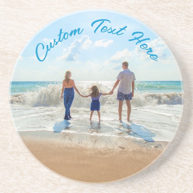 Custom Photo Text Coaster Your Favourite Photos (Front)