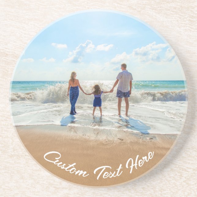 Custom Photo Text Coaster Your Favourite Photos (Front)