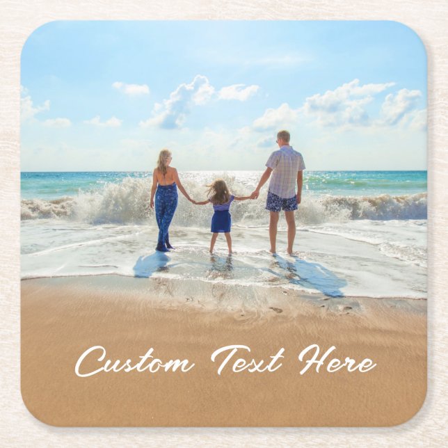 Custom Photo Text Coaster Your Favourite Photos (Front)